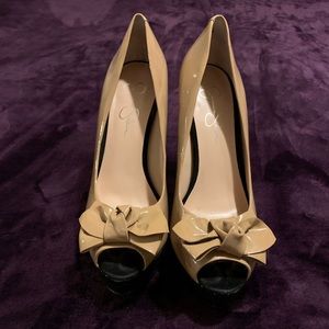 Jessica Simpson Nude Peekaboo toe pump